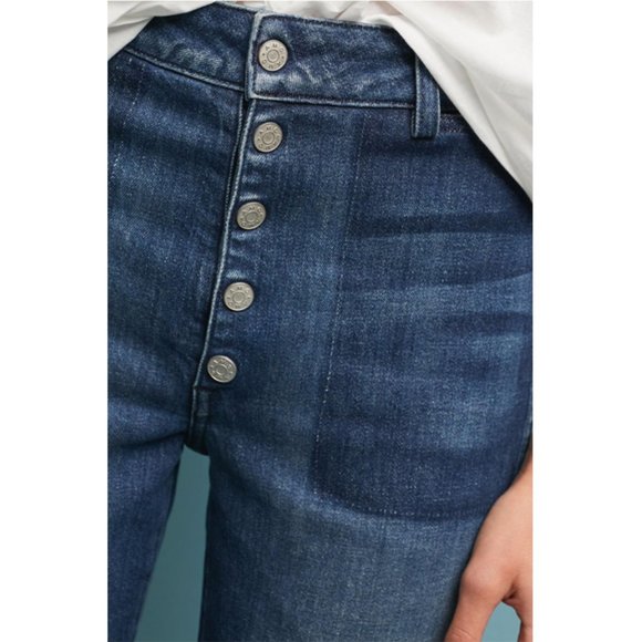 👖 AMO - Audrey Ultra High-Rise Cropped Jeans Button Fly in Shadow Play - 24 - Picture 5 of 10